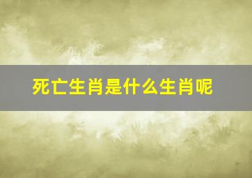 死亡生肖是什么生肖呢