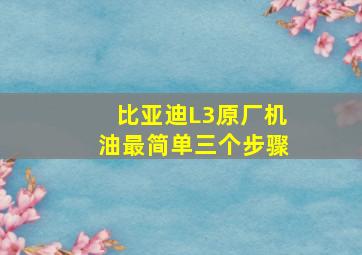 比亚迪L3原厂机油最简单三个步骤