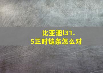 比亚迪l31.5正时链条怎么对