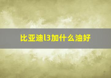 比亚迪l3加什么油好