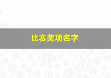 比赛奖项名字