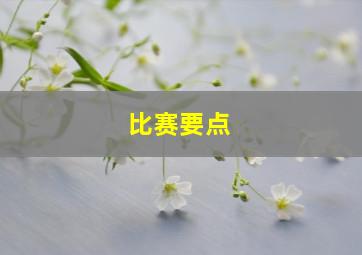 比赛要点