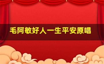 毛阿敏好人一生平安原唱