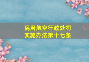 民用航空行政处罚实施办法第十七条