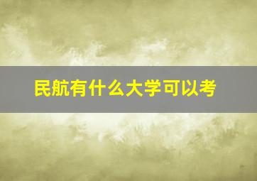 民航有什么大学可以考