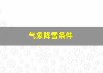 气象降雪条件