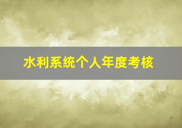 水利系统个人年度考核