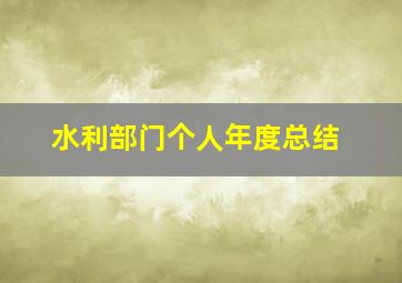 水利部门个人年度总结