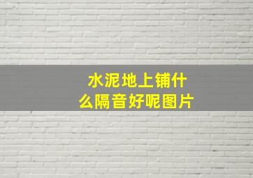 水泥地上铺什么隔音好呢图片