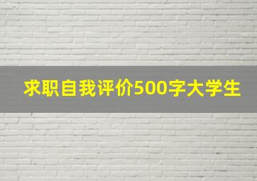 求职自我评价500字大学生