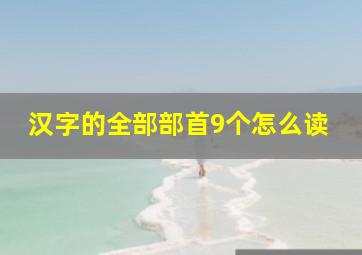 汉字的全部部首9个怎么读