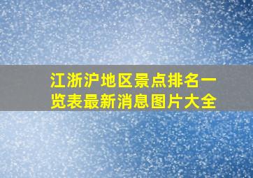 江浙沪地区景点排名一览表最新消息图片大全