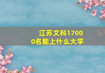 江苏文科17000名能上什么大学