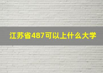 江苏省487可以上什么大学