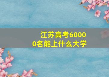 江苏高考60000名能上什么大学