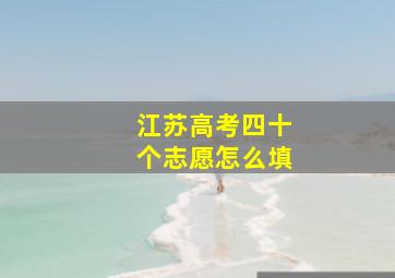 江苏高考四十个志愿怎么填