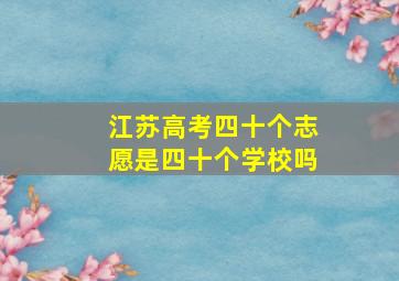 江苏高考四十个志愿是四十个学校吗