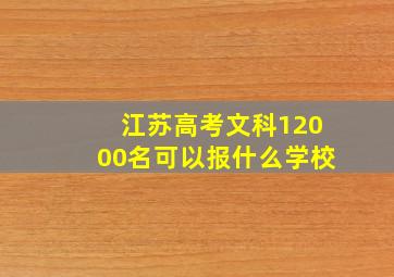 江苏高考文科12000名可以报什么学校