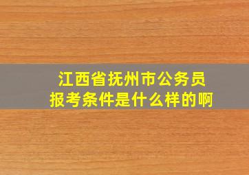 江西省抚州市公务员报考条件是什么样的啊