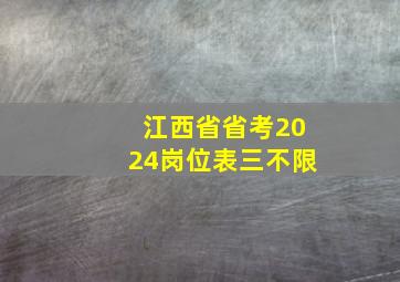 江西省省考2024岗位表三不限