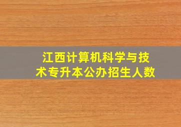 江西计算机科学与技术专升本公办招生人数