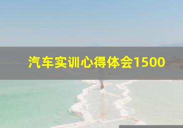 汽车实训心得体会1500