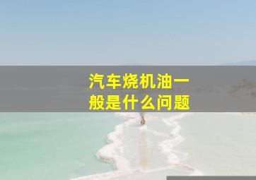 汽车烧机油一般是什么问题