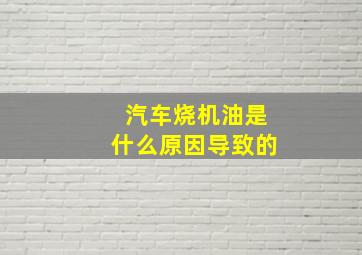 汽车烧机油是什么原因导致的