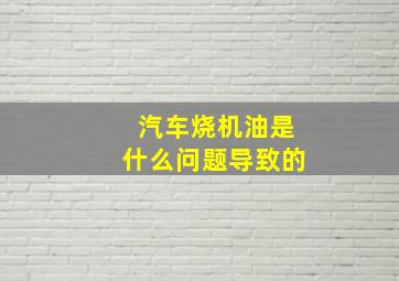 汽车烧机油是什么问题导致的