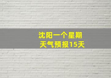 沈阳一个星期天气预报15天