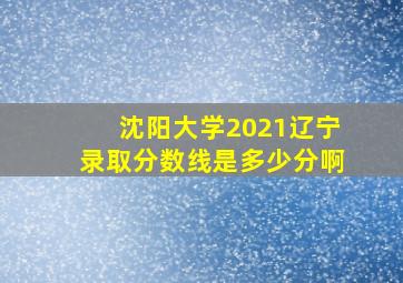 沈阳大学2021辽宁录取分数线是多少分啊