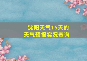 沈阳天气15天的天气预报实况查询