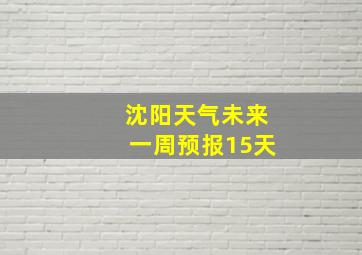 沈阳天气未来一周预报15天