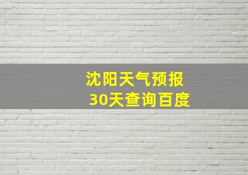 沈阳天气预报30天查询百度