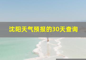 沈阳天气预报的30天查询