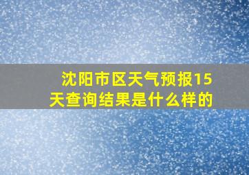 沈阳市区天气预报15天查询结果是什么样的