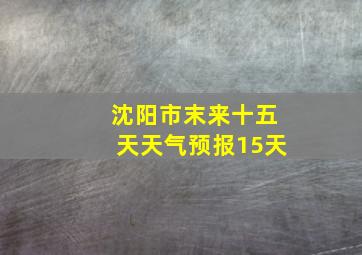 沈阳市末来十五天天气预报15天