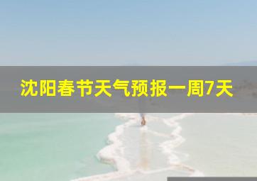 沈阳春节天气预报一周7天