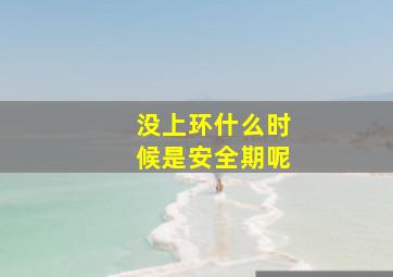 没上环什么时候是安全期呢