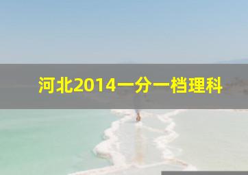 河北2014一分一档理科