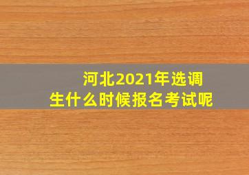 河北2021年选调生什么时候报名考试呢