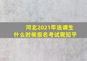 河北2021年选调生什么时候报名考试呢知乎