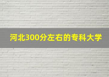 河北300分左右的专科大学