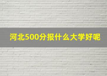 河北500分报什么大学好呢