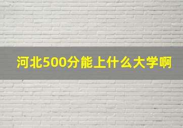 河北500分能上什么大学啊