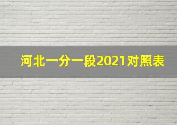 河北一分一段2021对照表