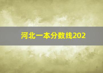 河北一本分数线202