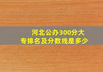 河北公办300分大专排名及分数线是多少