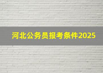 河北公务员报考条件2025