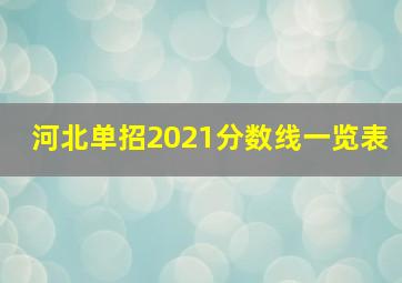 河北单招2021分数线一览表